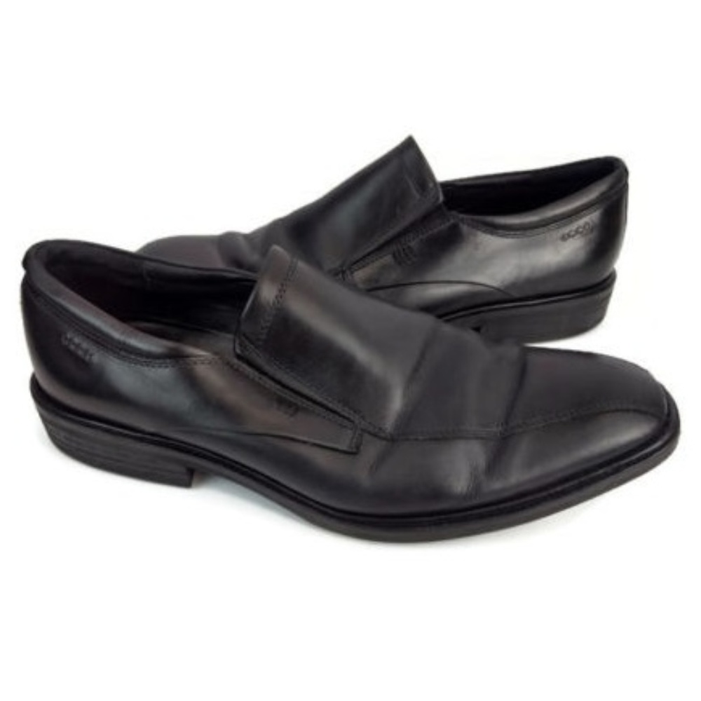 Ecco Men's Black Leather Casual Loafers Size EU 44